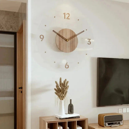 Elegant Beech Wood Wall Clock with Quiet Quartz Mechanism