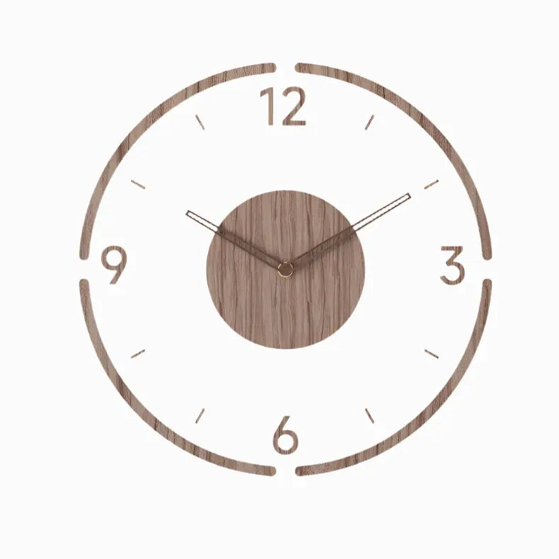 Elegant Beech Wood Wall Clock with Quiet Quartz Mechanism