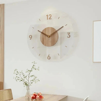 Elegant Beech Wood Wall Clock with Quiet Quartz Mechanism