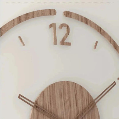 Elegant Beech Wood Wall Clock with Quiet Quartz Mechanism