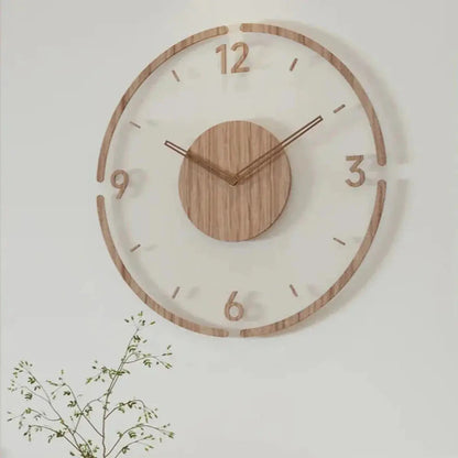 Elegant Beech Wood Wall Clock with Quiet Quartz Mechanism