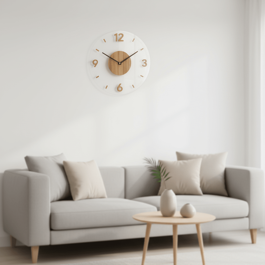 Nordic Style Wooden Wall Clock - Silent Design