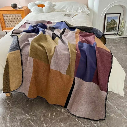 Vibrant Knit Plaid Throw Blanket for Comfort and Style