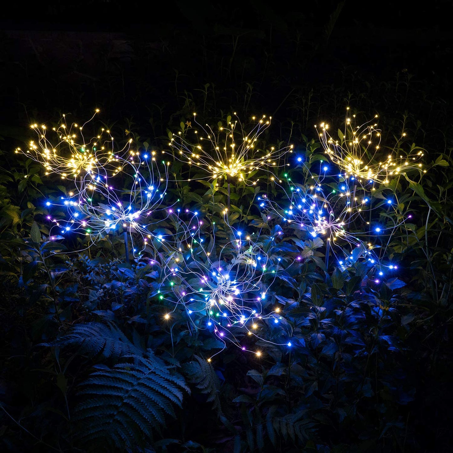 Set of 4 Solar-Powered Garden Sparkle Lights - Weather-Resistant LED Decor for Outdoor Spaces