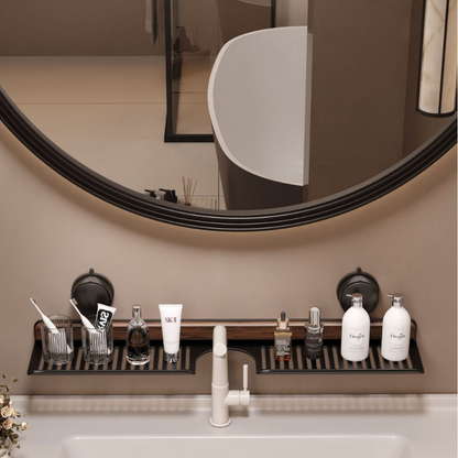 Wall-Mounted Bathroom Organizer | Suction Cup Storage Solution