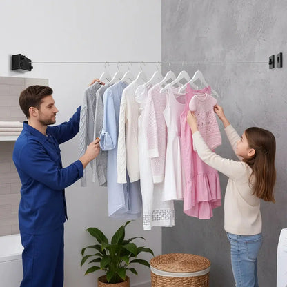 Compact Retractable Drying Line for Indoor and Outdoor Use