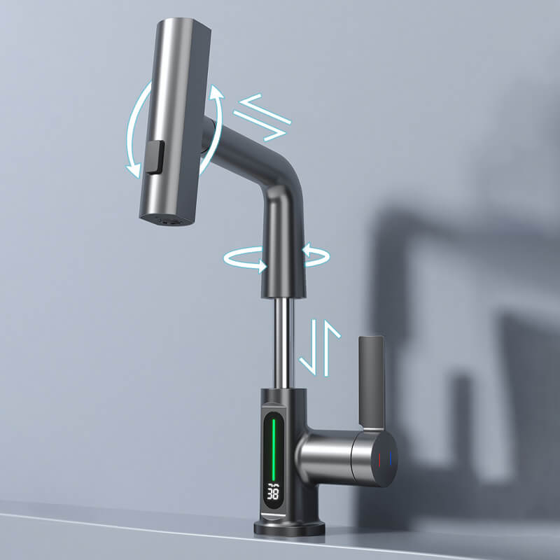 Revolutionary 360° Swivel Kitchen Faucet with LED Temp Display