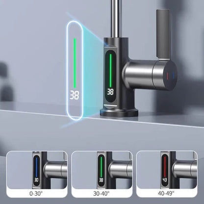 Revolutionary 360° Swivel Kitchen Faucet with LED Temp Display