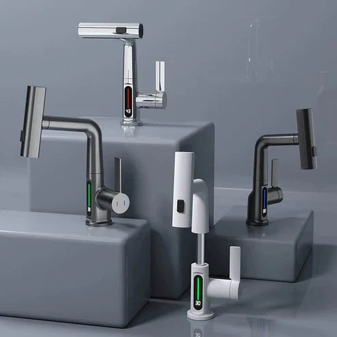 Revolutionary 360° Swivel Kitchen Faucet with LED Temp Display