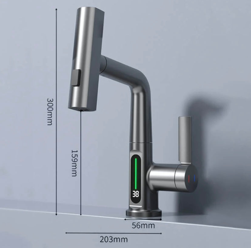 Revolutionary 360° Swivel Kitchen Faucet with LED Temp Display