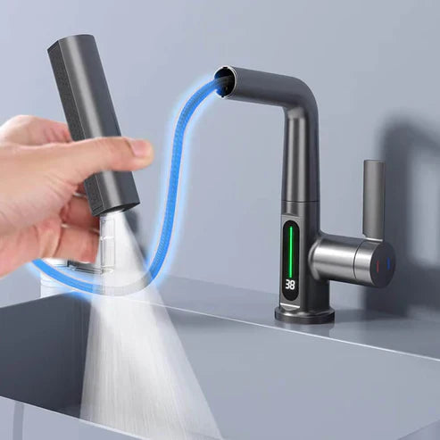 Revolutionary 360° Swivel Kitchen Faucet with LED Temp Display