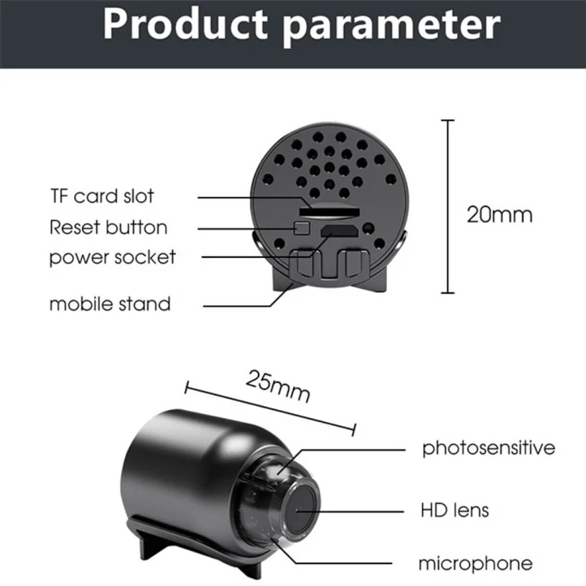 High-Definition Compact Camera Featuring Remote Access and Wide-Angle Lens