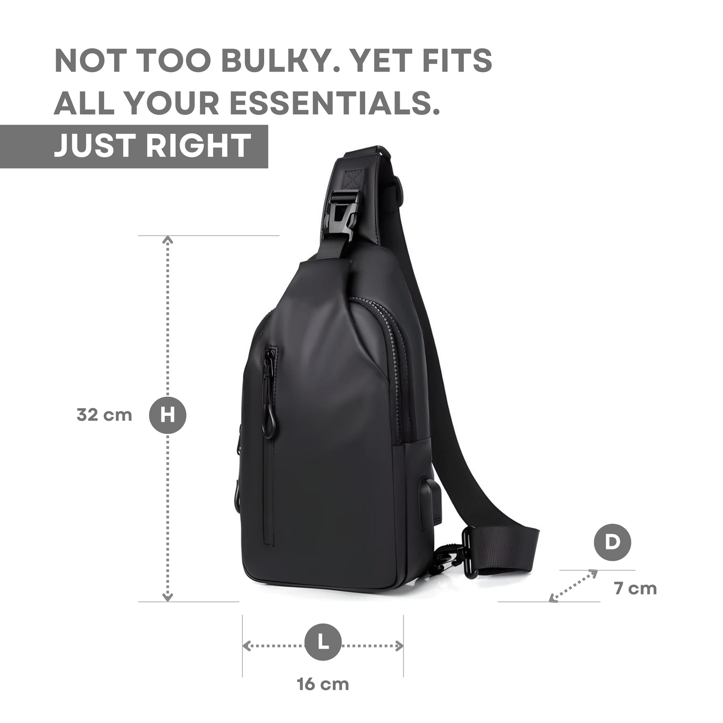 Waterproof Shoulder Bag with Theft Protection Design for Secure Style