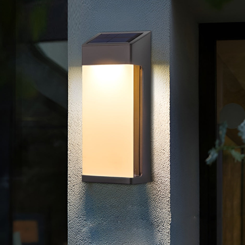 Set of 2 Waterproof Solar Outdoor Wall Lights with LED Control