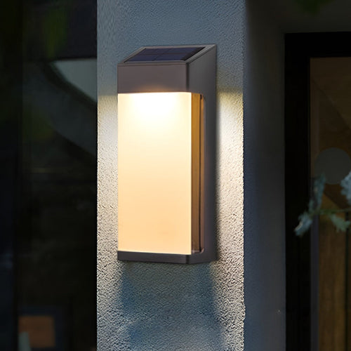 Set of 2 Waterproof Solar Outdoor Wall Lights with LED Control