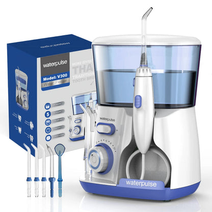 Electric Water Flosser for Gum Health, Braces & Implants – 1800 Pulses/min, 800ml Tank, 5 Tips, Adjustable Pressure