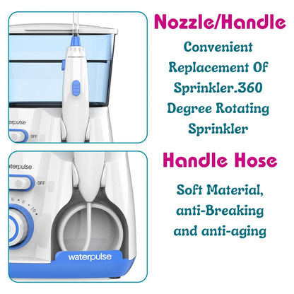 Electric Water Flosser for Gum Health, Braces & Implants – 1800 Pulses/min, 800ml Tank, 5 Tips, Adjustable Pressure