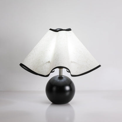 Modern Table Lamp with Fabric Shade in Wave Crest Design