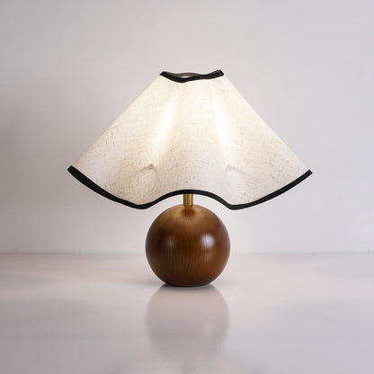 Modern Table Lamp with Fabric Shade in Wave Crest Design