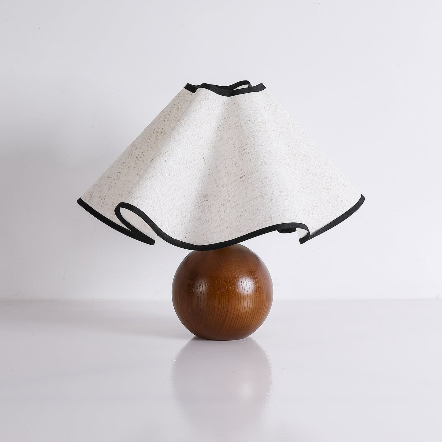 Modern Table Lamp with Fabric Shade in Wave Crest Design