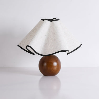 Modern Table Lamp with Fabric Shade in Wave Crest Design