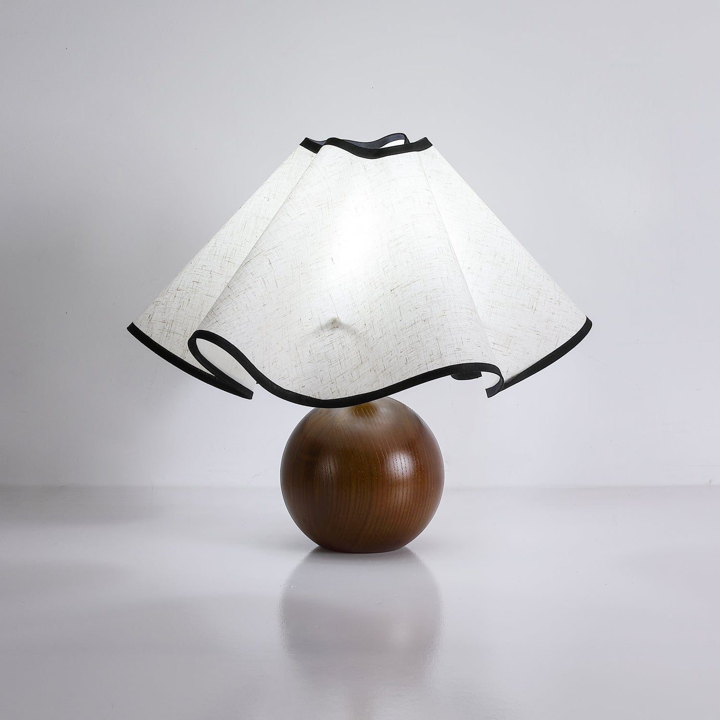 Modern Table Lamp with Fabric Shade in Wave Crest Design
