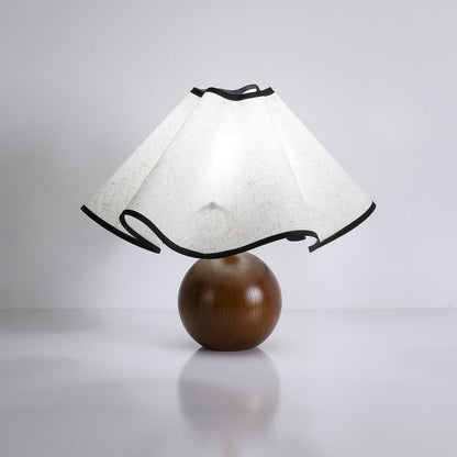 Modern Table Lamp with Fabric Shade in Wave Crest Design