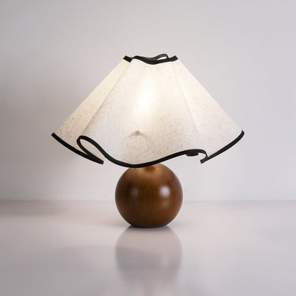 Modern Table Lamp with Fabric Shade in Wave Crest Design