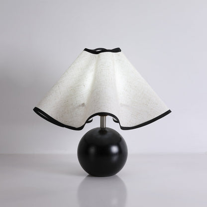 Modern Table Lamp with Fabric Shade in Wave Crest Design