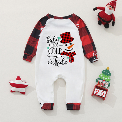 Red Checkered Snowman Family Christmas Pajama Sets