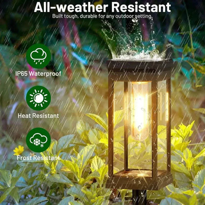 Elegant Solar Pathway Lantern with Automatic Dusk Sensor