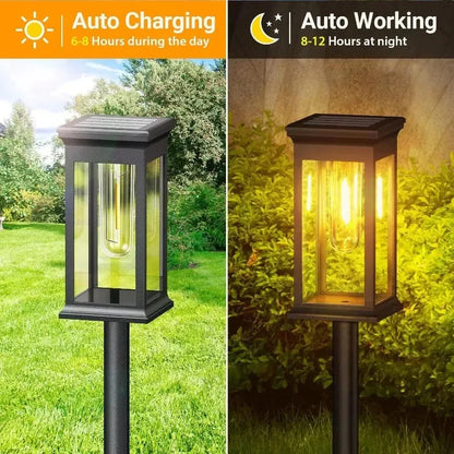 Elegant Solar Pathway Lantern with Automatic Dusk Sensor