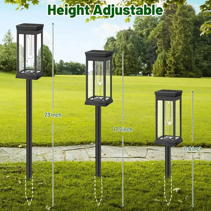 Elegant Solar Pathway Lantern with Automatic Dusk Sensor