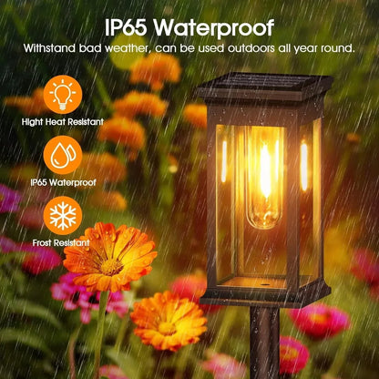 Elegant Solar Pathway Lantern with Automatic Dusk Sensor