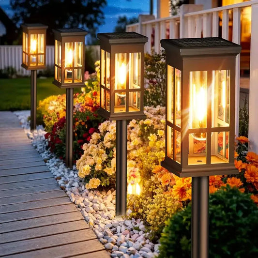 Elegant Solar Pathway Lantern with Automatic Dusk Sensor
