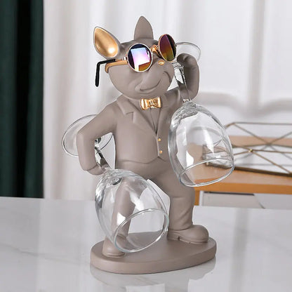Charming Canine Wine Glass Holder | Handmade Table Accent