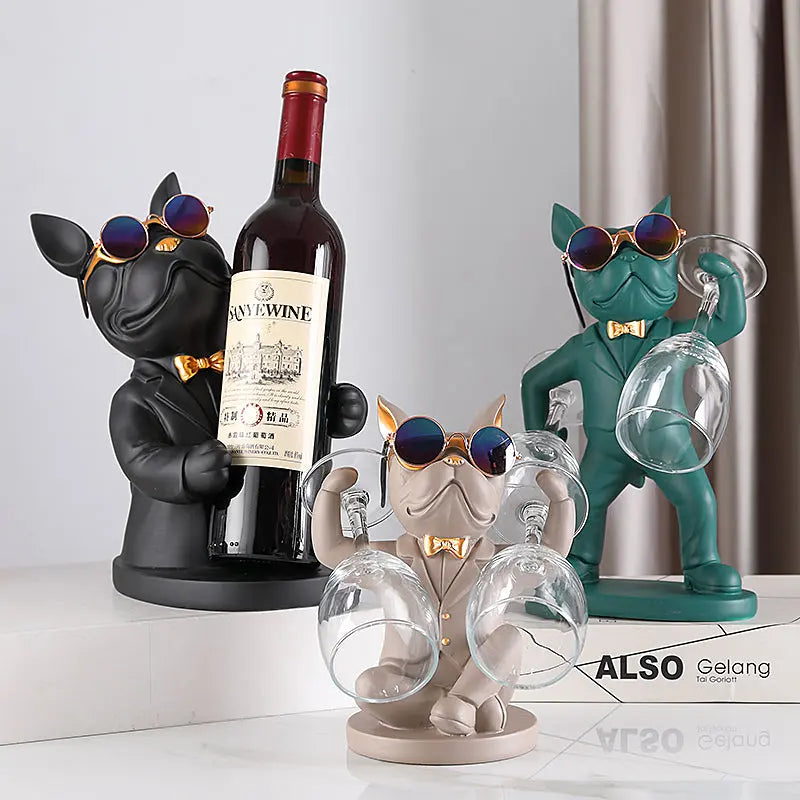 Charming Canine Wine Glass Holder | Handmade Table Accent
