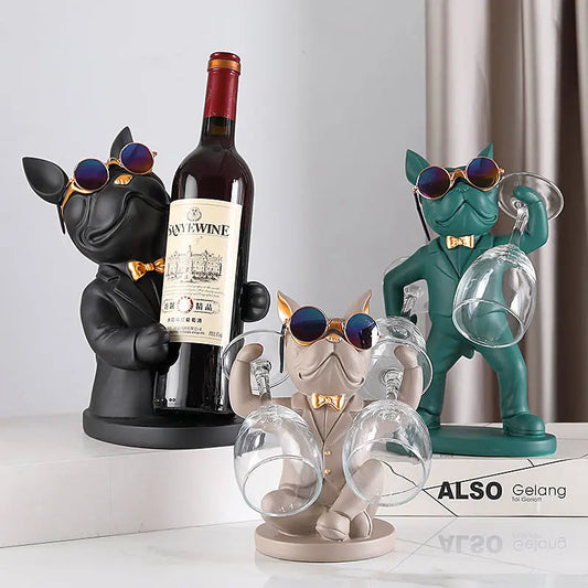 Charming Canine Wine Glass Holder | Handmade Table Accent