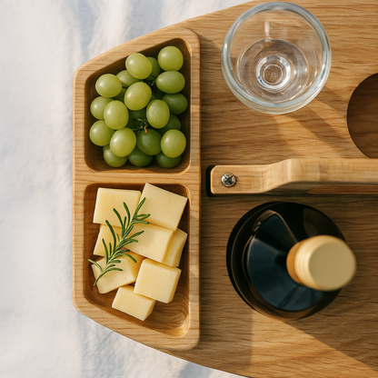 Portable Picnic Table with Snack Compartments & Cup Holders