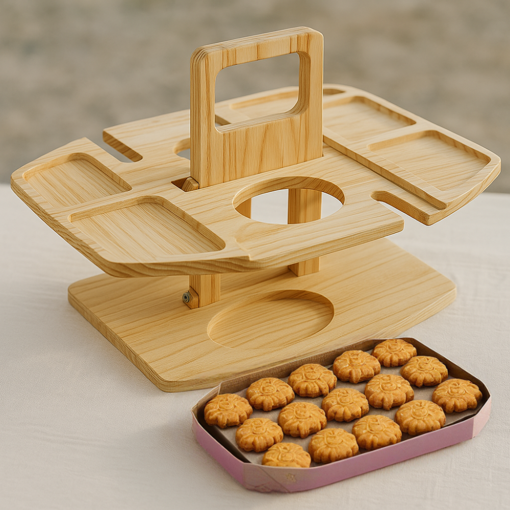 Portable Picnic Table with Snack Compartments & Cup Holders