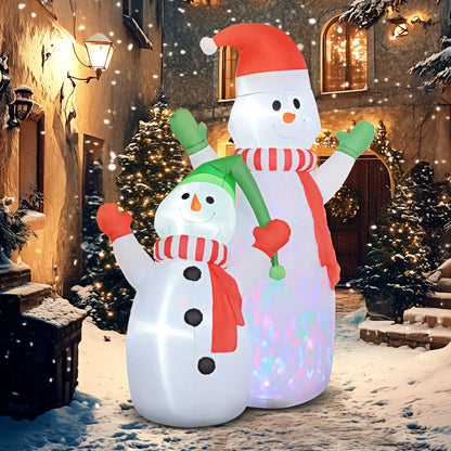 Inflatable Snow Family – 240 cm Christmas Decor with LED Lights and Fan