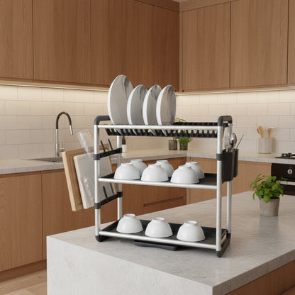 Aluminum 3-Tier Dish Drying Rack