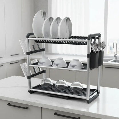 Aluminum 3-Tier Dish Drying Rack