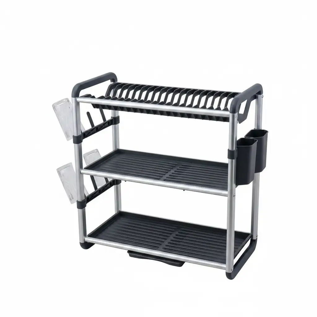 Aluminum 3-Tier Dish Drying Rack