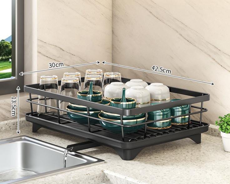 Adjustable Dish Drying Rack – Compact Kitchen Drainer for Any Size Kitchen