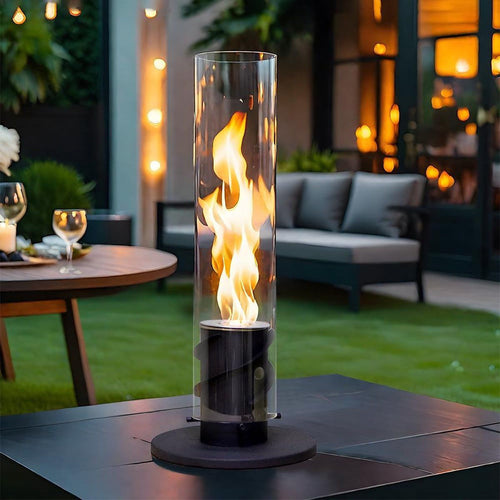 Modern Tabletop Fireplace with Adjustable Flames for a Cozy Ambience