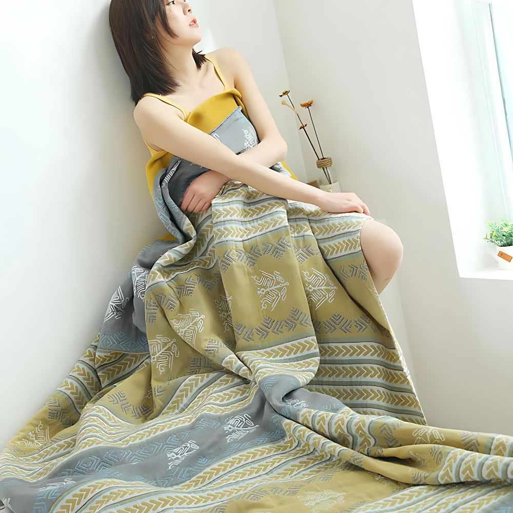 Serene Haven Reversible Cotton Comfort Blanket