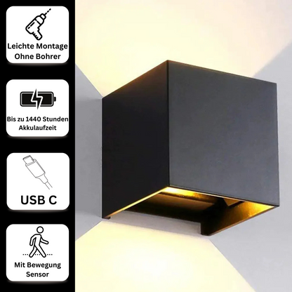 Sleek LED Wall Light - Space-Saving 10x10 cm Design