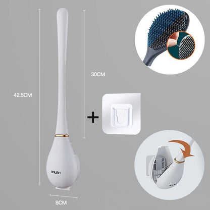 Silicone Toilet Brush with Wall Mount – Quick-Drying Hygienic Tool