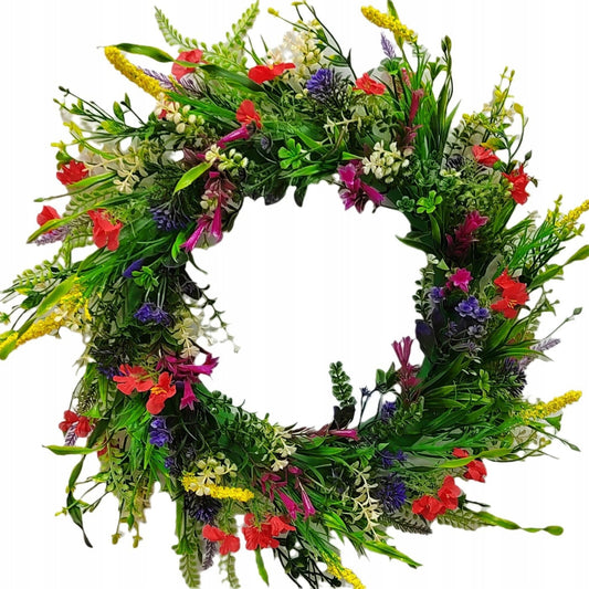 Spring Flower Crown for Door – Handmade with Eucalyptus and Silk